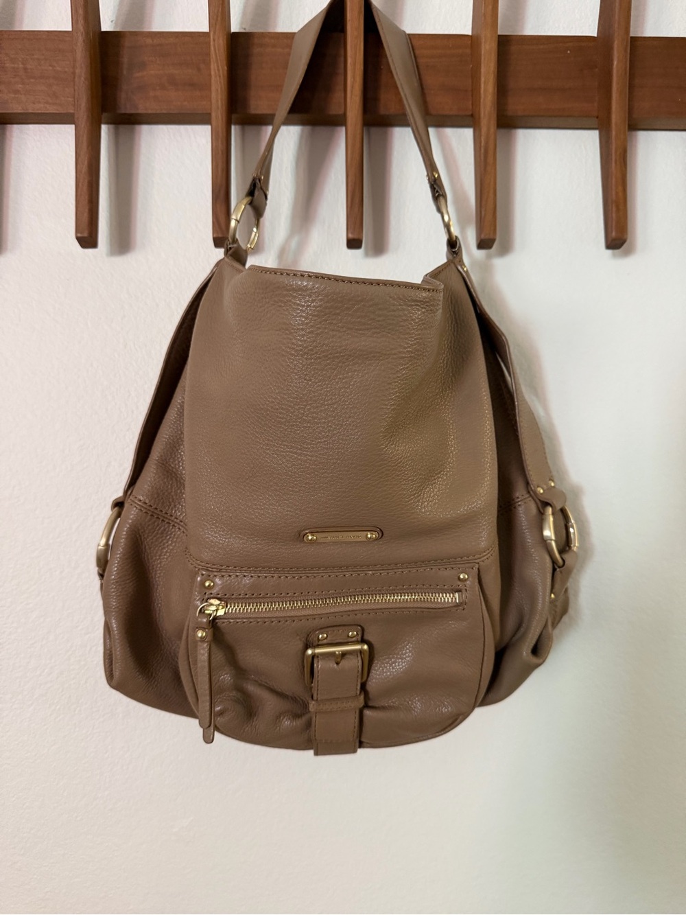 Michael Kors Taupe Leather Shoulder Bag